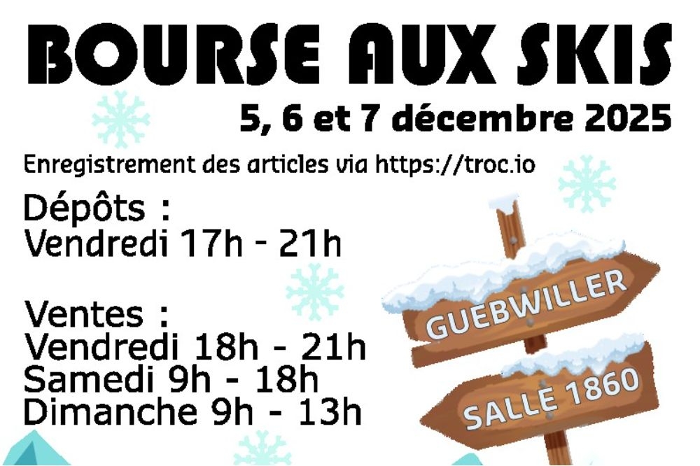 Bourse aux skis du 4 au 6 décembre 2025